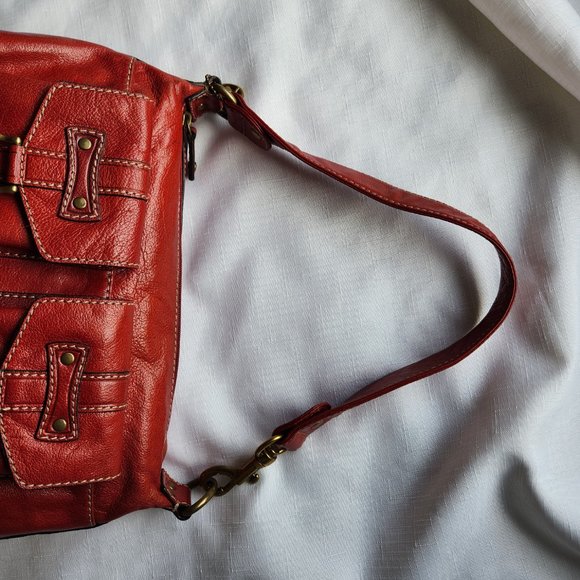Fossil Red Leather Lady Purse/ Handbag - Picture 14 of 16